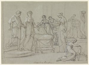 A menyasszony és a vőlegény belép egy nászszobába alkotó: Angelica Kauffmann