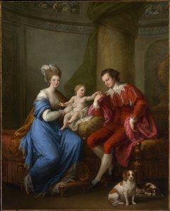 Edward Smith Stanley (1752-1834), Derby tizenkettedik grófja, Elizabeth, Derby grófnője (Lady Elizabeth Hamilton, 1753-1797), és fiuk (Edward Smith Stanley, 1775-1851) alkotó: Angelica Kauffmann