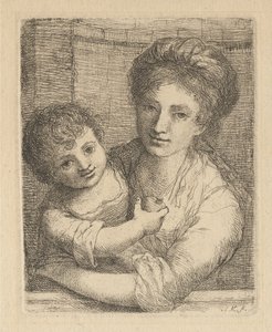 Anyja almával kezében tartó gyermekkel alkotó: Angelica Kauffmann