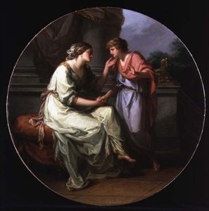 Papirius Pratextatus édesanyja kérésére, hogy fedje fel a római szenátus tanácskozásának titkait (olaj, vászon) alkotó: Angelica Kauffmann