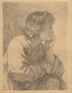 Egy meditáló fiatal férfi profilja alkotó: Angelica Kauffmann