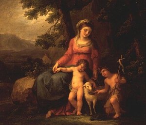 Szűz Mária a Gyermek Krisztussal és Keresztelő Szent Jánossal alkotó: Angelica Kauffmann