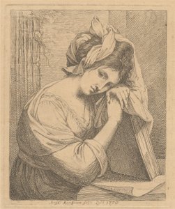 Töprengő fiatal nő alkotó: Angelica Kauffmann