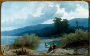 Angelo Beccaria (1820-1897) festménye a tóról (Tókép) 1862 Méret: 55,5x90,3 cm Genes, Galleria d
