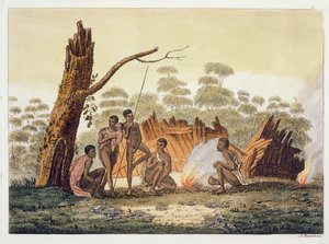 Loro lakói, New Holland, Jules Ferrario „Le Costume Ancien et Moderne” című művének 60. táblája, az 1820-as és 30-as évek körül megjelent
