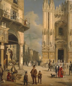 Piazza del Duomo, Milánó, 1840.