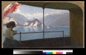 Egy hajó a Maggiore-tavon, 1915 alkotó: Angelo Morbelli