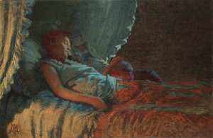 Alba Serena Szülés, 1889-1890. alkotó: Angelo Morbelli