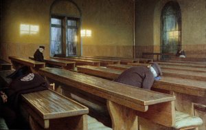 Ünnepnap a milánói Trivulzio hospice-ban. Angelo Morbelli festménye (1853-1919) alkotó: Angelo Morbelli