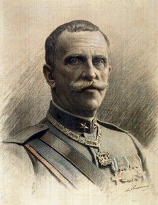Victor Emmanuel III (1869-1947) portréja Angelo Vernazza (1869-1937) rajza Dim. 97x70 cm Genes Nervi, Modern Művészetek Galériája, bev. 0597 alkotó: Angelo Vernazza
