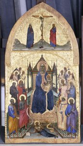 Trónoló Madonna és Gyermek angyalokkal és szentekkel, 1360-70 körül (tempera nyárfán)