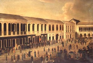Kilátás a hongokról a kantoni vízparton, 1825 körül