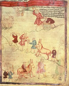 Cott Claud B IV f.38 Ábrahám és Izsák feláldozása, az Aelfric Pentateuchból, St. Augustine