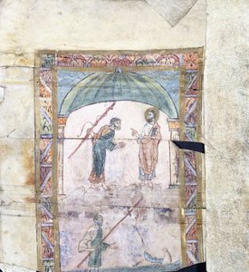 Krisztus oktatja Pétert Kapernaumban a tiszteletdíjról, i.sz. 1000 körül alkotó: Anglo Saxon