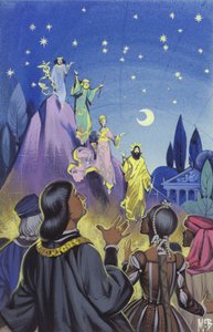 Leonardo Da Vinci által Ludovico Sforza milánói uralkodó udvara számára készített mulatság (gouache, papír) alkotó: Angus McBride