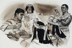Antonius és Kleopátra (gouache, papír) alkotó: Angus McBride
