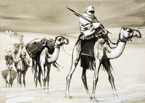 A sivatagot átszelő tevék alkotó: Angus McBride