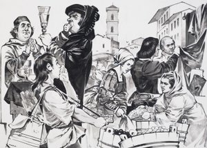 Florentine Trading (gouache, papír) alkotó: Angus McBride