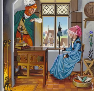 Német otthon a 15. század végén (gouache, papír) alkotó: Angus McBride