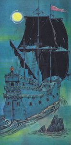 Szellemhajó (színes litográfia) alkotó: Angus McBride