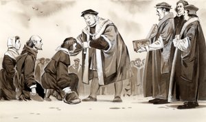 VIII. Henrik gyógyítja a király gonoszságát alkotó: Angus McBride