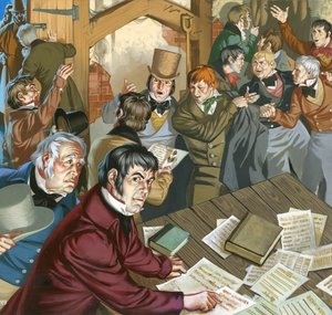 Chartisták találkozója (gouache, papír) alkotó: Angus McBride