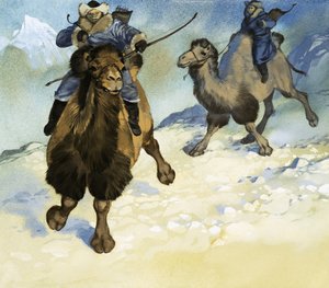 Mongol harcosok tevéken alkotó: Angus McBride