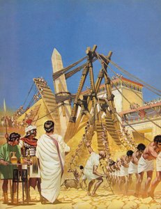Cleopatras tű felemelése Egyiptomban (színes litográfia) alkotó: Angus McBride