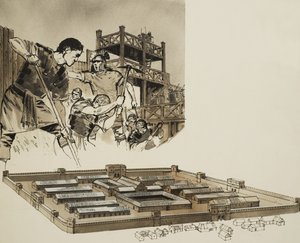 Római tábor (gouache, papír) alkotó: Angus McBride