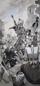 Konstantinápoly eleste (gouache, papír) alkotó: Angus McBride