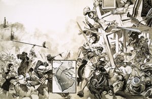 A Scarcens és a mórok közötti csata 635-ben alkotó: Angus McBride