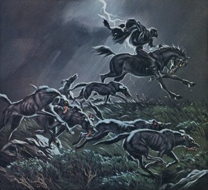 A vadászat (színes litográfia)