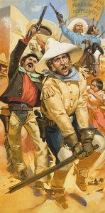 Trouble in Texas (gouache, papír)