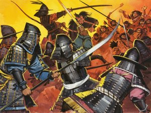 Azonosítatlan japán harcosok csatában alkotó: Angus McBride
