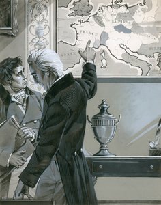 William Pitt Franciaország térképére mutatva alkotó: Angus McBride