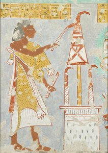Falfestmény másolata, Nefersekhemru 296. magánsírja, Théba, vak hárfa, XX. alkotó: Anna