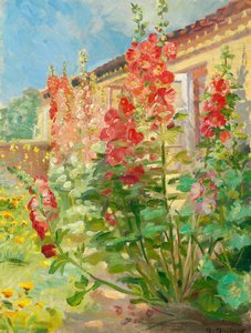 Vörös magyalok a skageni Markvejben, az Ancher család kertjében. alkotó: Anna Ancher
