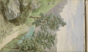 Hegyi táj vízzel Glionban alkotó: Anna Catharina Maria van Eeghen (possibly)