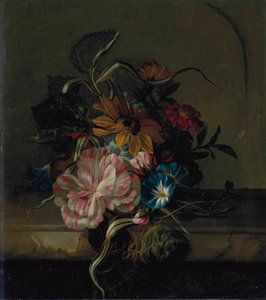 Napraforgó, bindweed és kéttónusú tulipán alkotó: Anna Elisabeth Ruysch