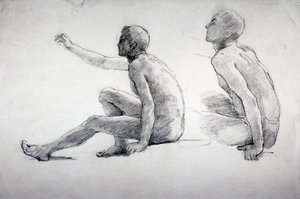 „Két tanulmány egy ülő férfi aktról”, 1864-1930