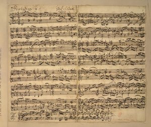 Add hozzá MS 35021, f.8r, F-dúr előjáték, Das Wohltemperierte Clavier, 2. könyv, Johann Sebastian Bach alkotó: Anna Magdalena Bach