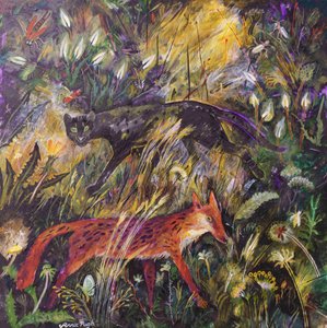 A párduc és a róka, 2023 (akril) alkotó: Anna Pugh
