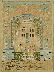 Mintavevő, 1801 (selyemszál vászonra) alkotó: Anna Sanders