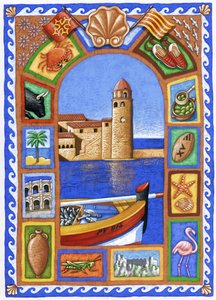 Languedoc, 2015 (gouache) alkotó: Annalisa Morrocco