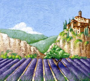 Levendulamezők, 2015 (gouache)