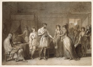 Bayard visszautasítja háziasszonya ajándékait, Bresciában alkotó: Anne-Louis Girodet de Roucy-Trioson