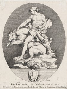 Medvét ragadozó vadász, 1737 alkotó: Anne Claude Philippe de