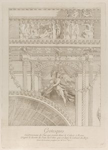 Groteszkek: a római Colosseumot díszítő stukkó domborművek részlete, szárnnyal..., kb. 1729. alkotó: Anne Claude Philippe de Caylus