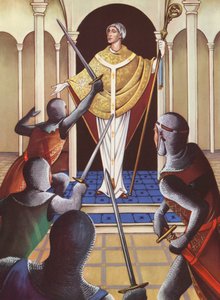 Thomas a Becket meggyilkolása (színes litográfia) alkotó: Anne & Johnstone Janet (1928 79) Johnstone