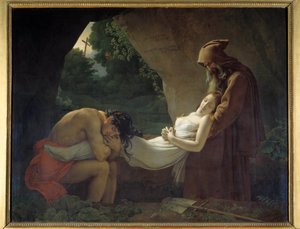Atala sírjához vagy Atala temetésére. Anne Louis Girodet de Roucy-Trioson festménye (Anne-Louis Girodet de Roucy Trioson alkotó: Anne-Louis Girodet de Roucy-Trioson